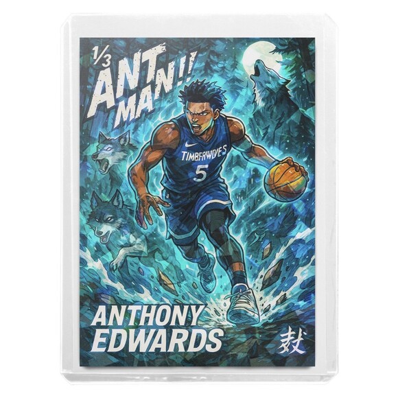 Anthony Edwards 1/3 Cracked Ice Holographic Manga Anime Trading Card “ANT MAN” - Picture 1 of 2